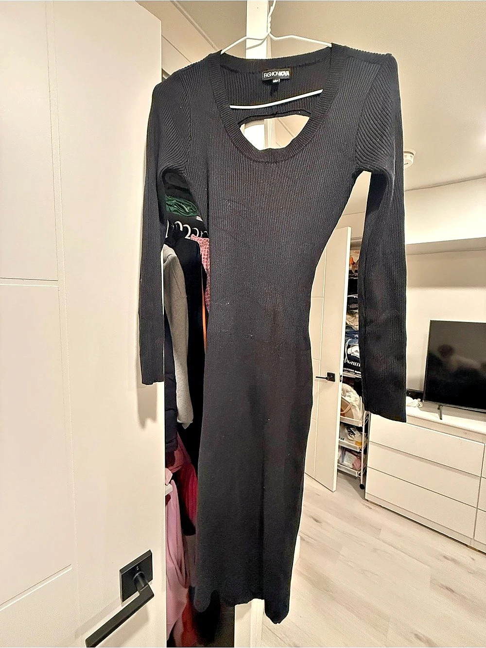 MORGAN Black Long Sleeve Maxi Dress Like New